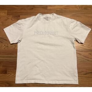 Psycho Bunny T Shirt Mens 5 Large White Embroidered Spell Out Heavy Pima Cotton